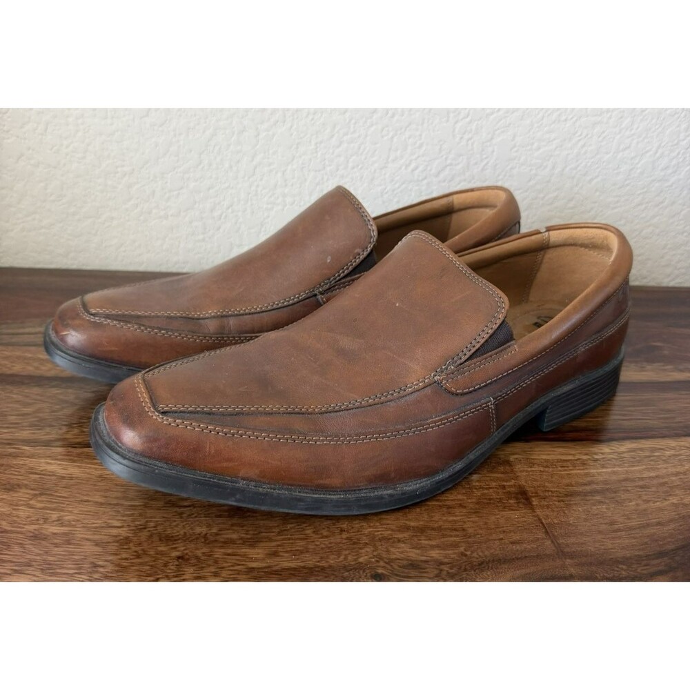 Clarks Men's Clarkslite Ave Brown Leather Loafers Slip-on Dress Shoe Size 11 M